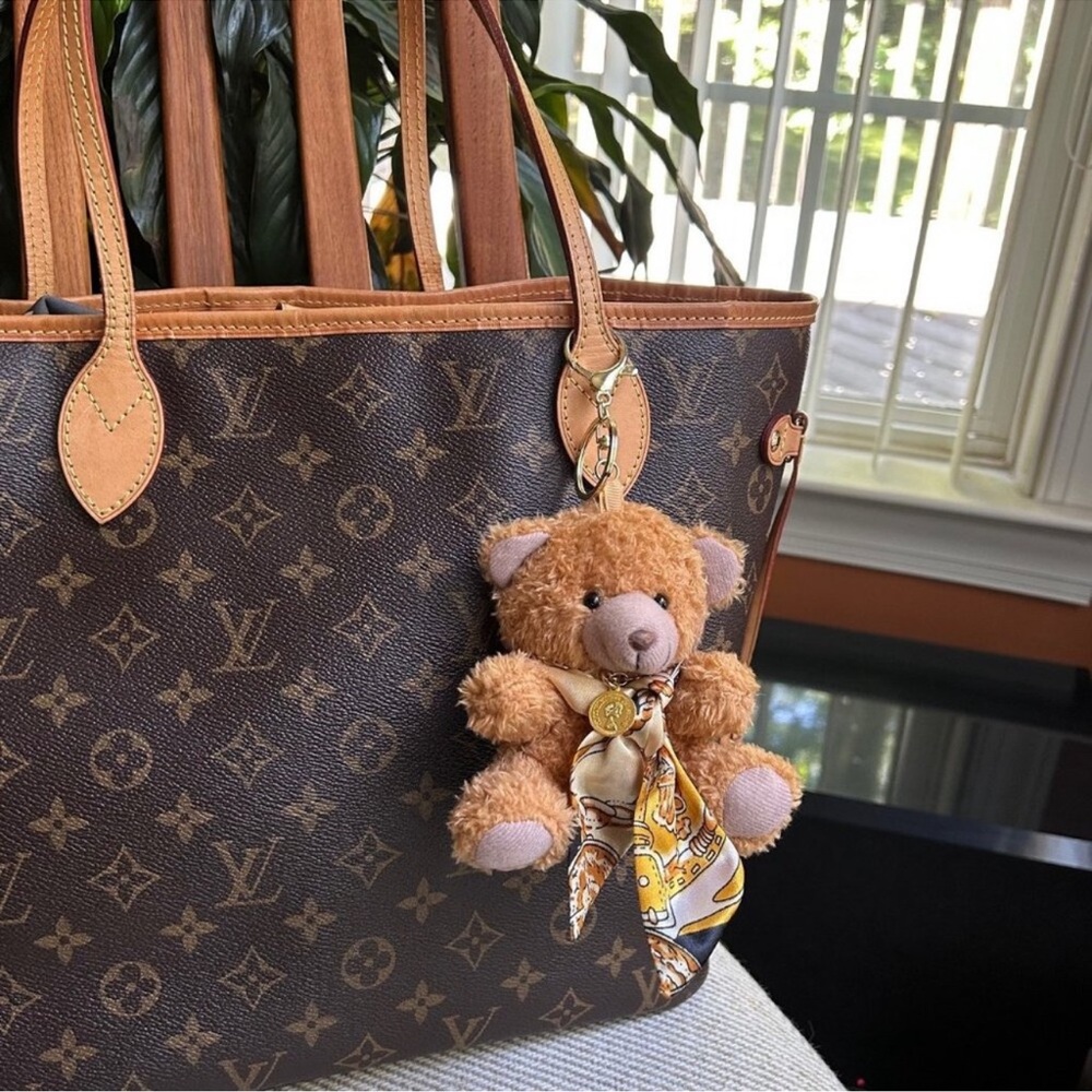 TEDDY BEAR TWILLY SCARF Bag Charm Tan 🧸 - Picture 8 of 8